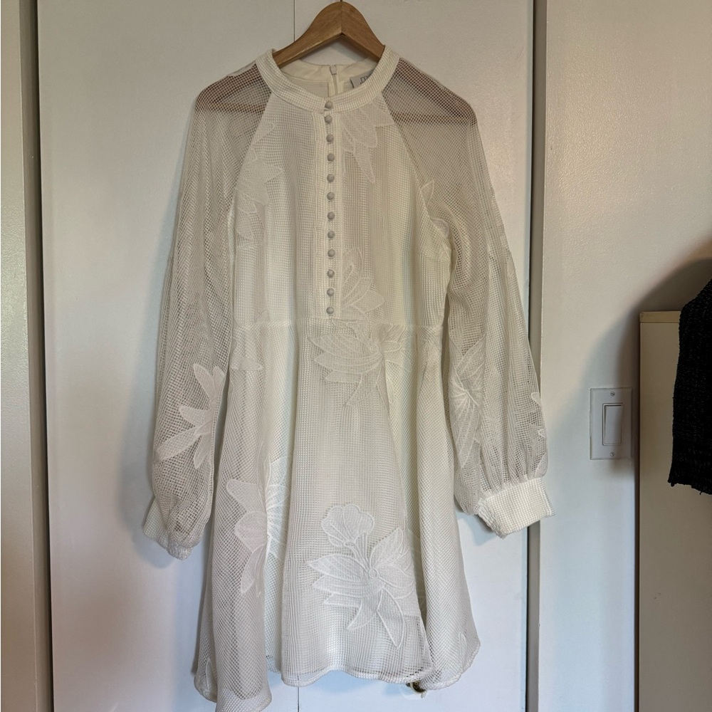 Anthropologie Cream Textured Dress
